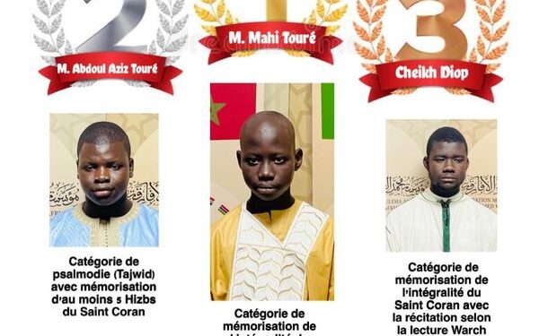 Concours international de récital de Coran au Maroc : Le Sénégal rafle les 1ère, 2ème et 3ème places