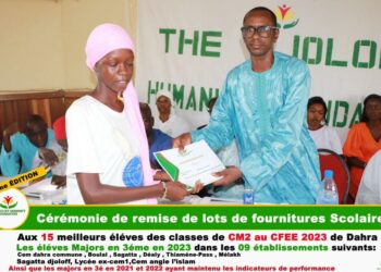 Journée de l’excellence : La Fondation humanitaire du Djolof prime les meilleurs élèves de CM2 et les Majors en 3ème de Dahra