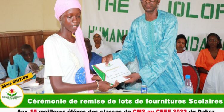 Journée de l’excellence : La Fondation humanitaire du Djolof prime les meilleurs élèves de CM2 et les Majors en 3ème de Dahra
